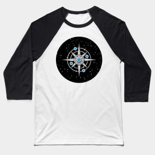 Endless Texture of Cosmic Universe with Ice Crystal Mechanical Stars Baseball T-Shirt